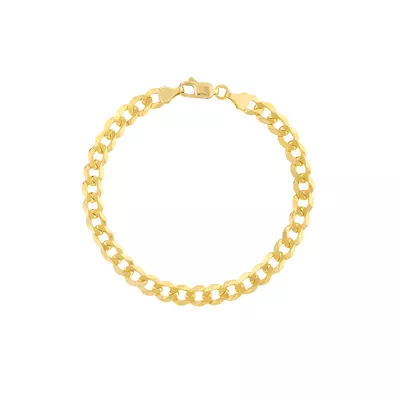 Curb Chain Gold Bracelet (7mm, 8.5 inches)