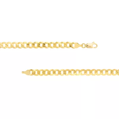 Curb Chain Gold Bracelet (7mm, 8.5 inches)