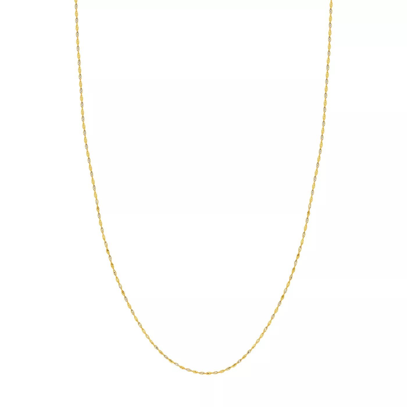 Two-Tone Twisted Link Gold Chain (1.35mm)