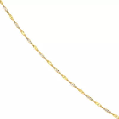 Two-Tone Twisted Link Gold Chain (1.35mm)