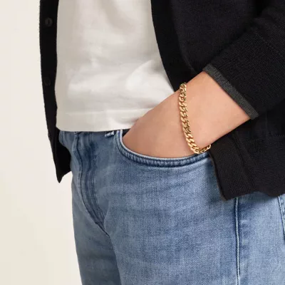 Miami Cuban Chain Gold Bracelet (7.3mm, 8.5 inches)