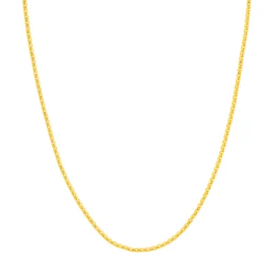 Rounded Box Chain Gold Necklace (2.7mm, 20 inches)