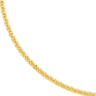 Rounded Box Chain Gold Necklace (2.7mm, 20 inches)