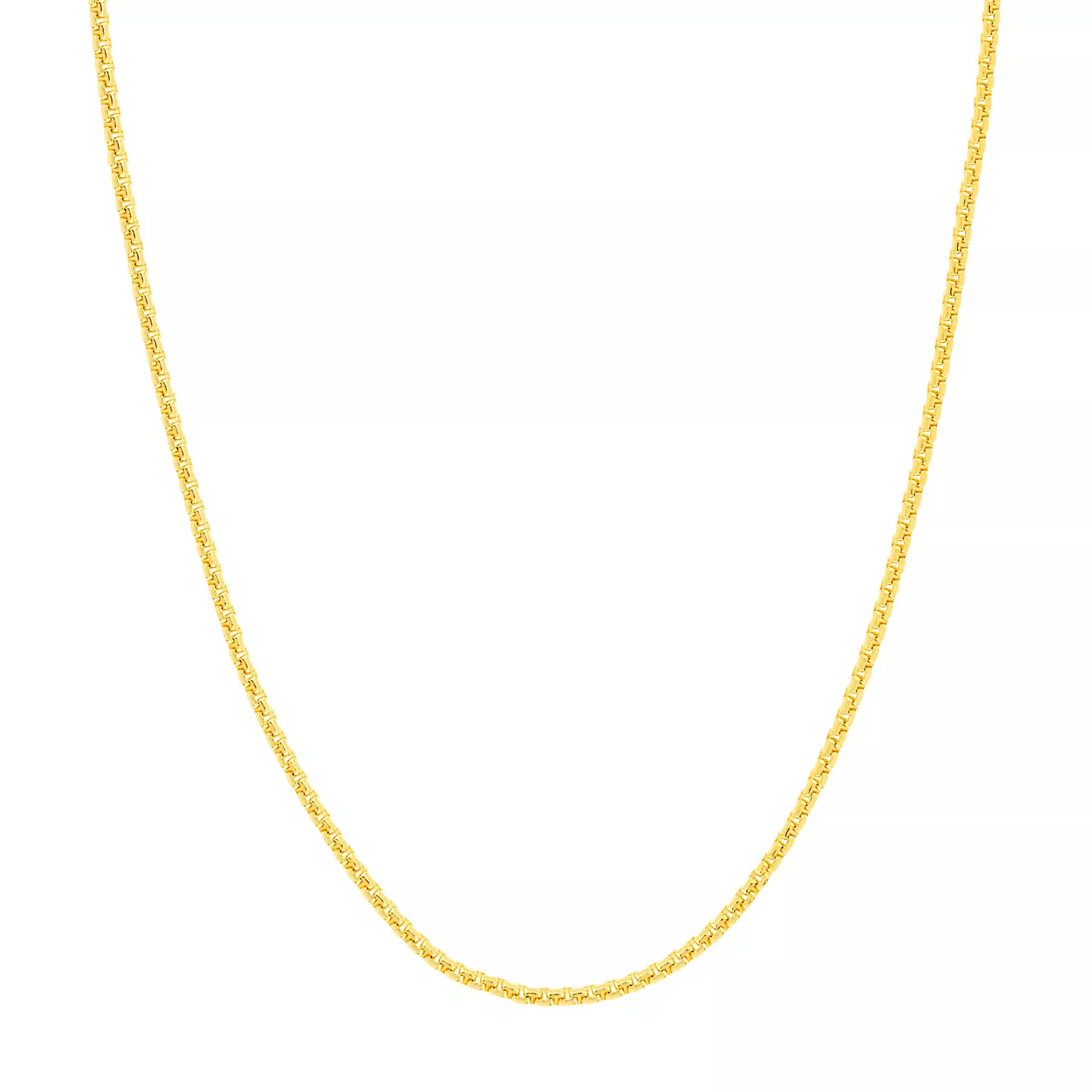 Rounded Box Chain Gold Necklace (2.7mm, 22 inches)