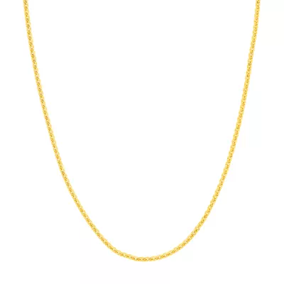 Rounded Box Chain Gold Necklace (2.7mm, 22 inches)