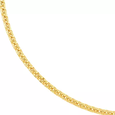 Rounded Box Chain Gold Necklace (2.7mm, 22 inches)