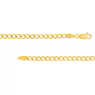 3.4mm Curb Chain Bracelet (7 in)
