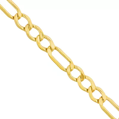 3.6mm Hollow Beveled Figaro Chain Necklace (20 in)