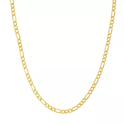 4.4mm Hollow Beveled Figaro Chain Necklace (24 in)