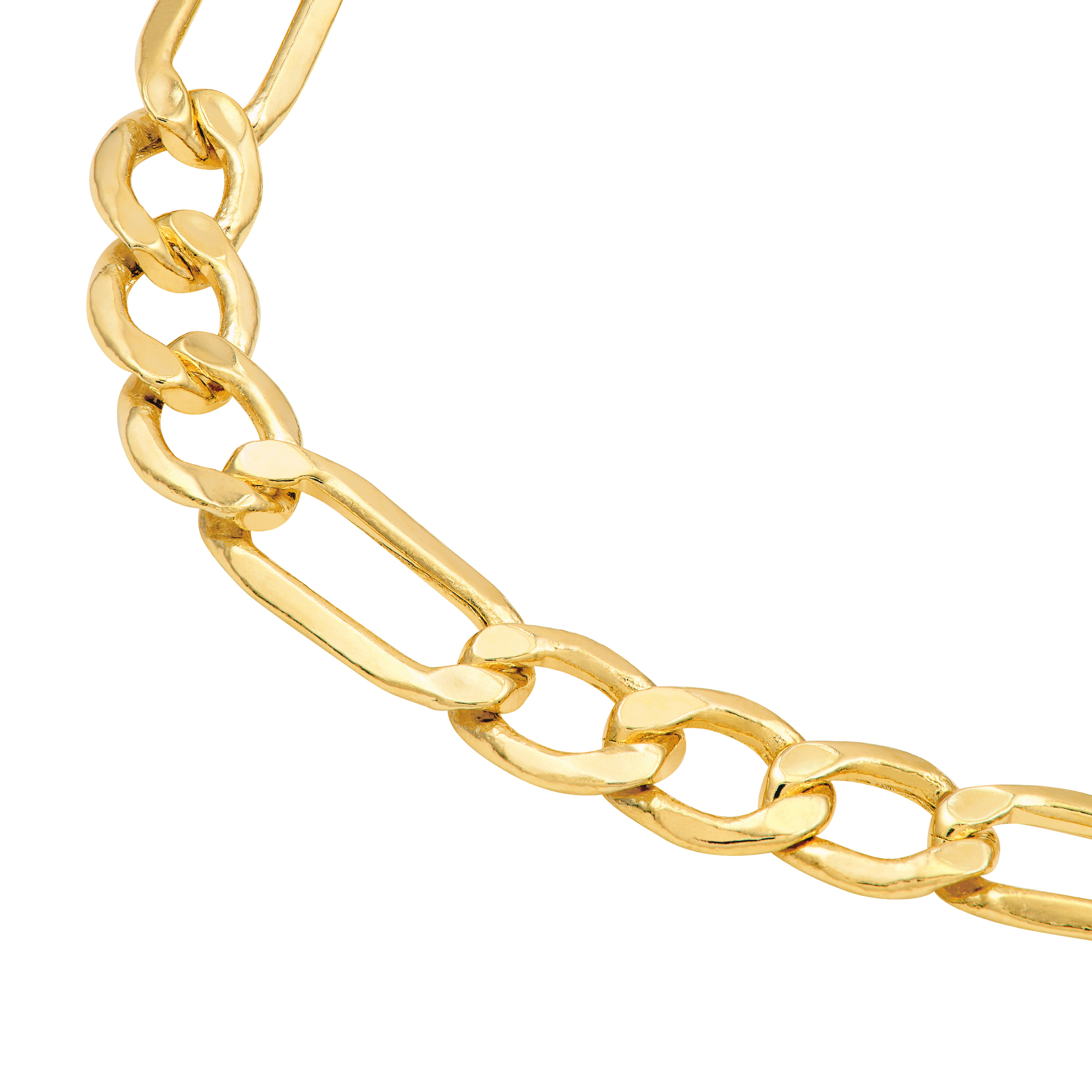 4.4mm Hollow Beveled Figaro Chain Bracelet (7 in)