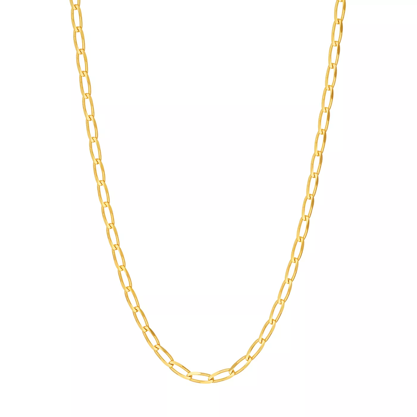 3mm Long Link Curb Chain Necklace (18 in)