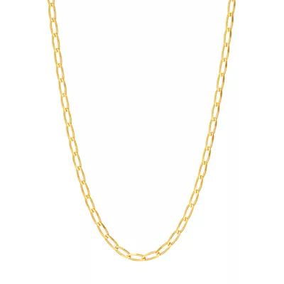 3mm Long Link Curb Chain Necklace (24 in)