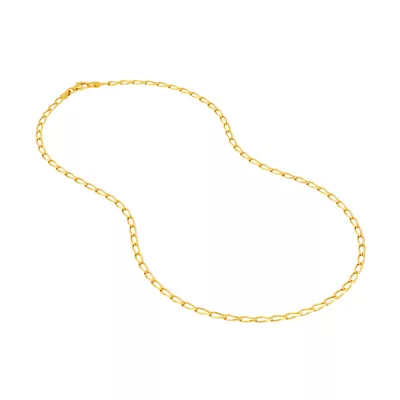 3mm Long Link Curb Chain Necklace (24 in)