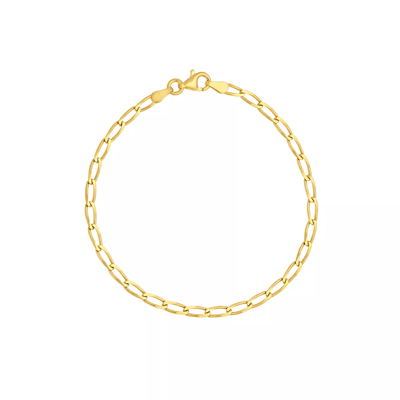 3mm Long Link Curb Chain Bracelet (7.25 in)