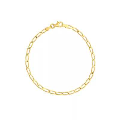 3mm Long Link Curb Chain Bracelet (7.25 in)