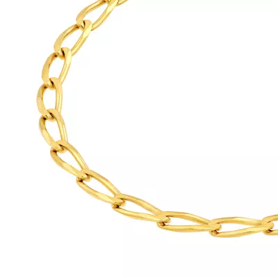 3mm Long Link Curb Chain Bracelet (7.25 in)