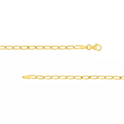 3mm Long Link Curb Chain Bracelet (7.25 in)