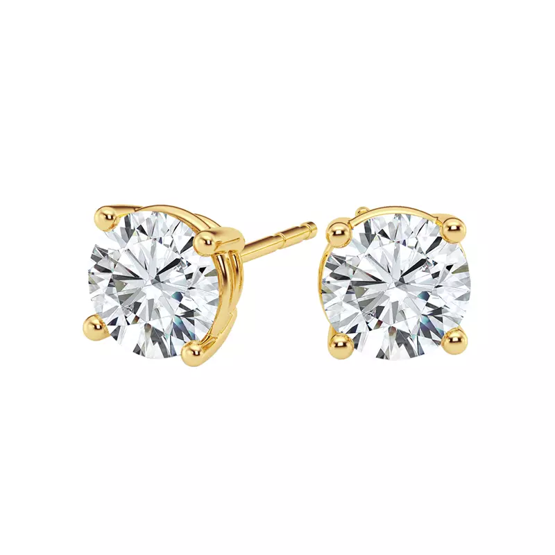 14K Yellow Gold Diamond Stud Earrings (1 ct tw)