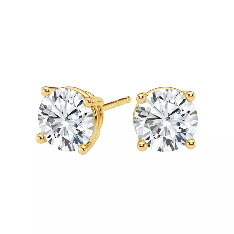 14K Yellow Gold Diamond Stud Earrings (1 1/2 ct tw)