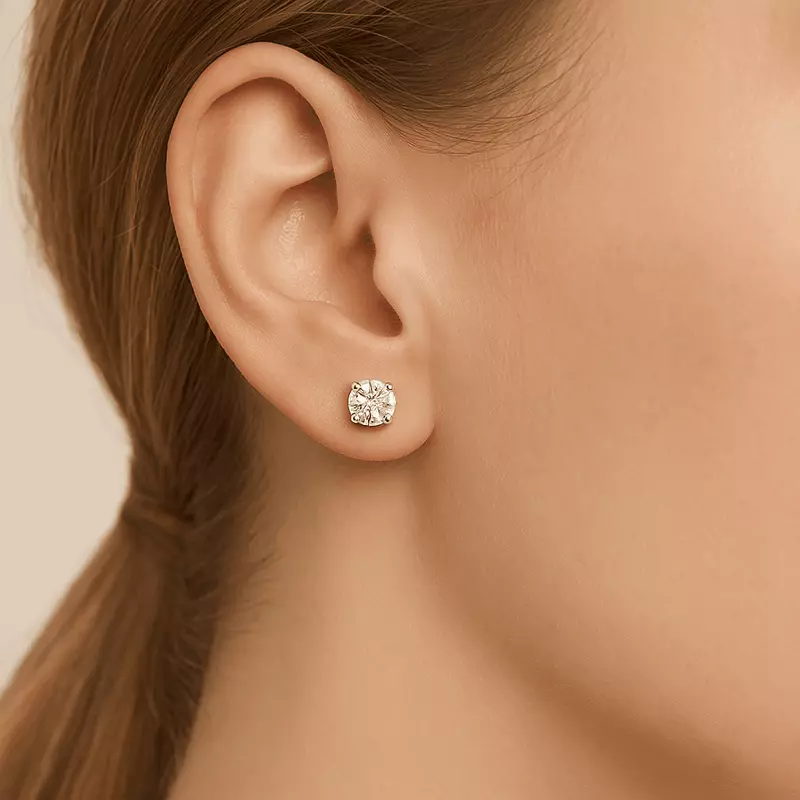 14K Yellow Gold Diamond Stud Earrings (2 ct tw)