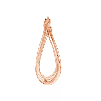 Mixed Finish Twisted Gold Hoop Earrings