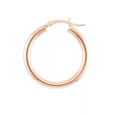 Slim Tubular Gold Hoop Earrings (25 mm)