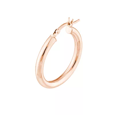 Slim Tubular Gold Hoop Earrings (25 mm)