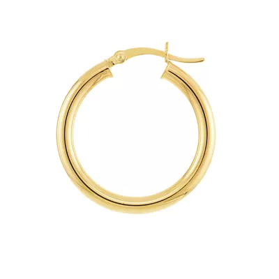 Slim Tubular Gold Hoop Earrings (25 mm)