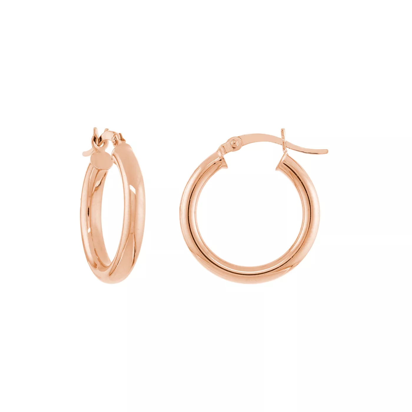 Slim Tubular Gold Hoop Earrings (20 mm)