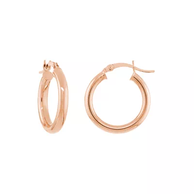 Slim Tubular Gold Hoop Earrings (20 mm)
