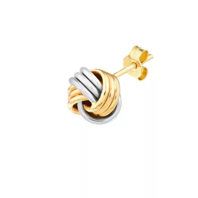 Interwoven Two-Tone Gold Stud Earrings