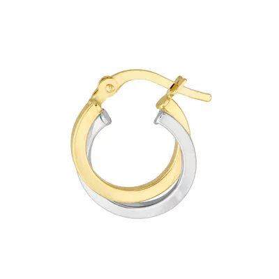 Double Hoop Two-Tone Gold Earrings
