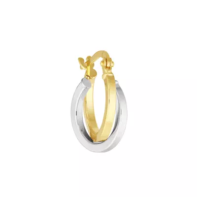 Double Hoop Two-Tone Gold Earrings