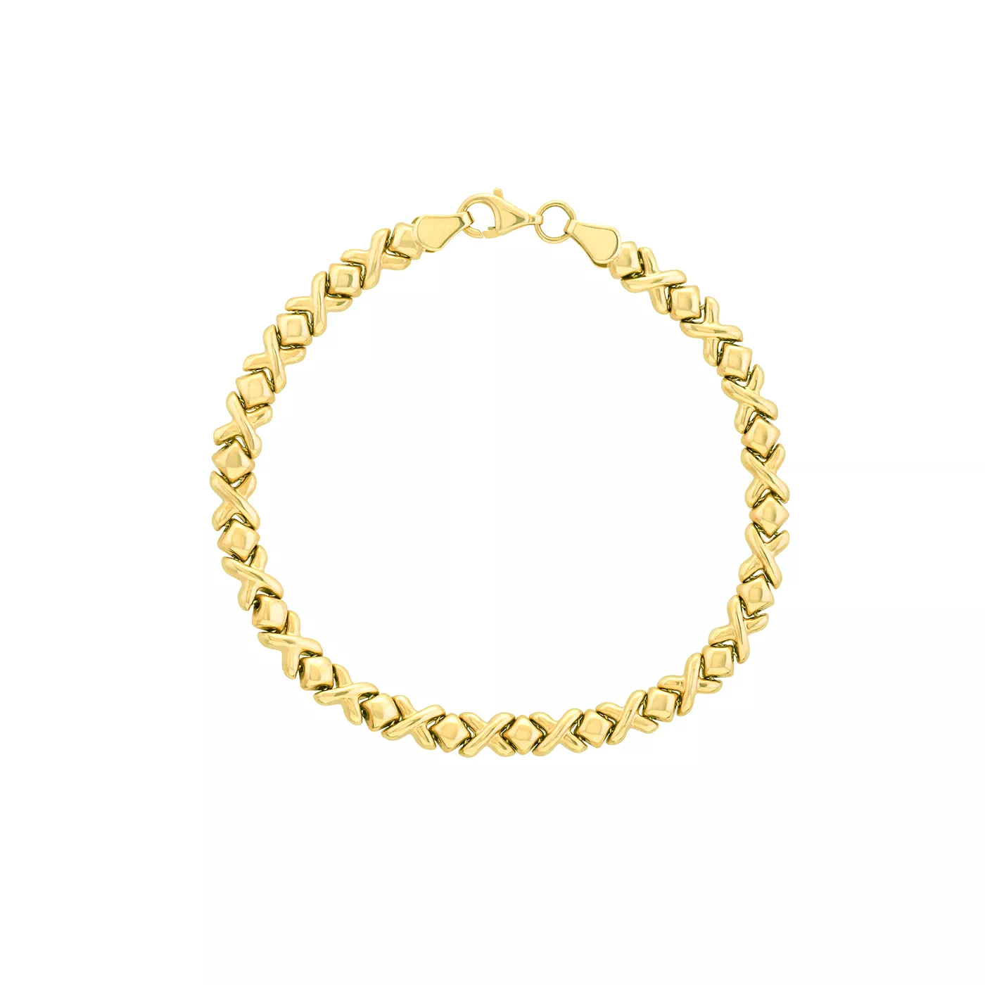 Sculpted XO Link Gold Bracelet