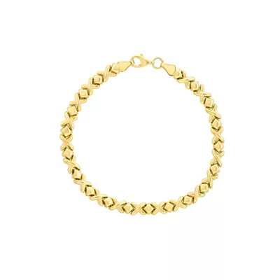 Sculpted XO Link Gold Bracelet
