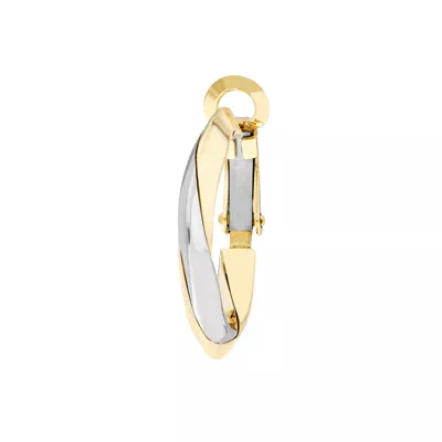 Two-Tone Knife-Edge Gold Hoop Earrings