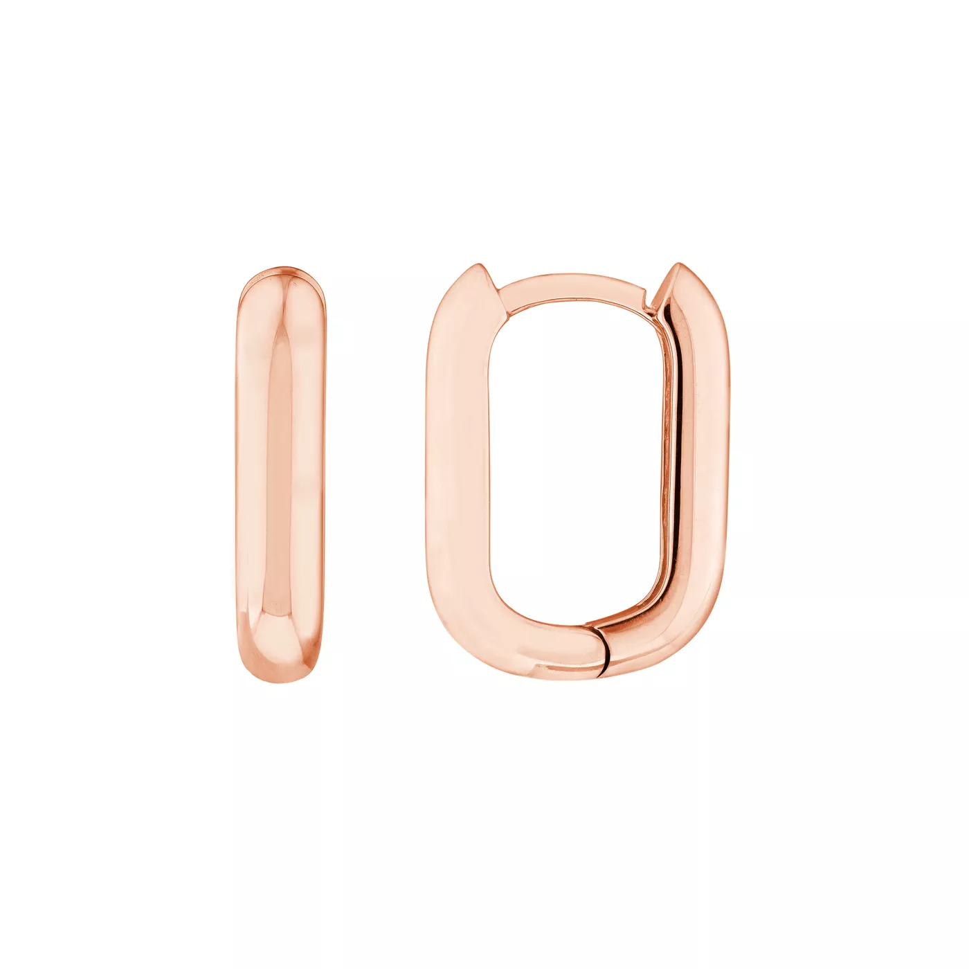 Bold Rectangular Gold Huggie Earrings
