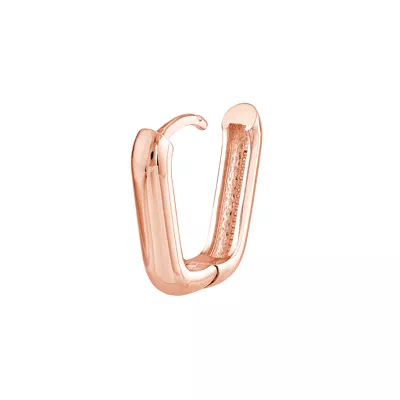 Bold Rectangular Gold Huggie Earrings