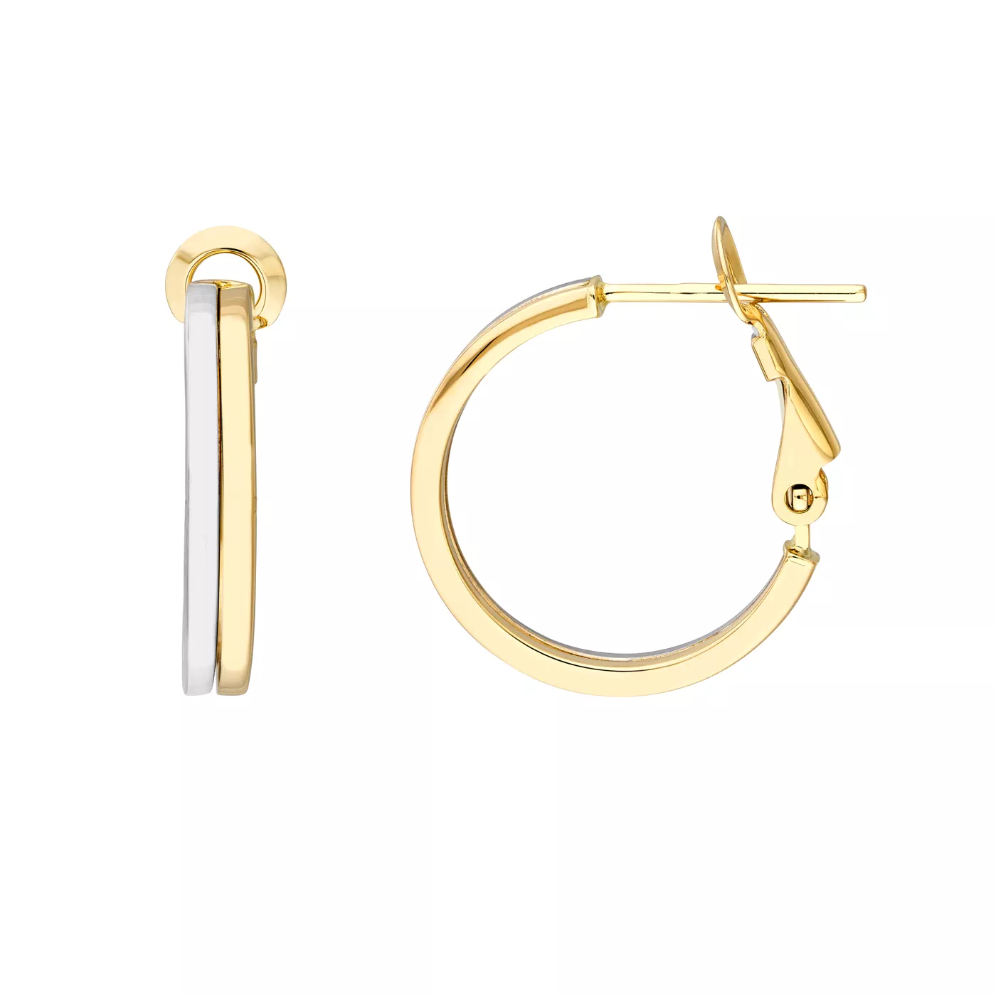 Two-Tone Gold Hoop Earrings (18 mm)