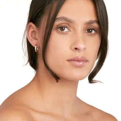 Two-Tone Gold Hoop Earrings (18 mm)