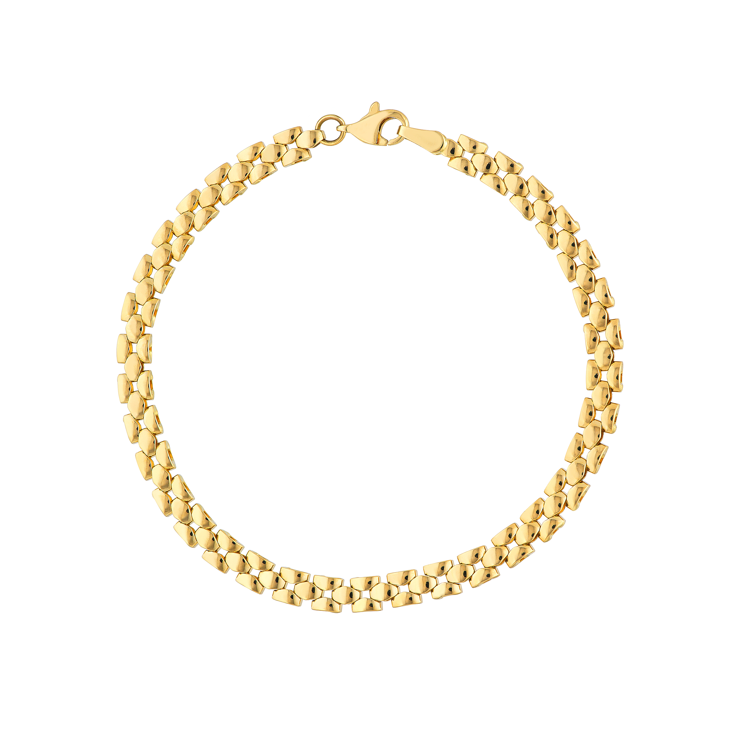 Domed Capsule Link Gold Bracelet