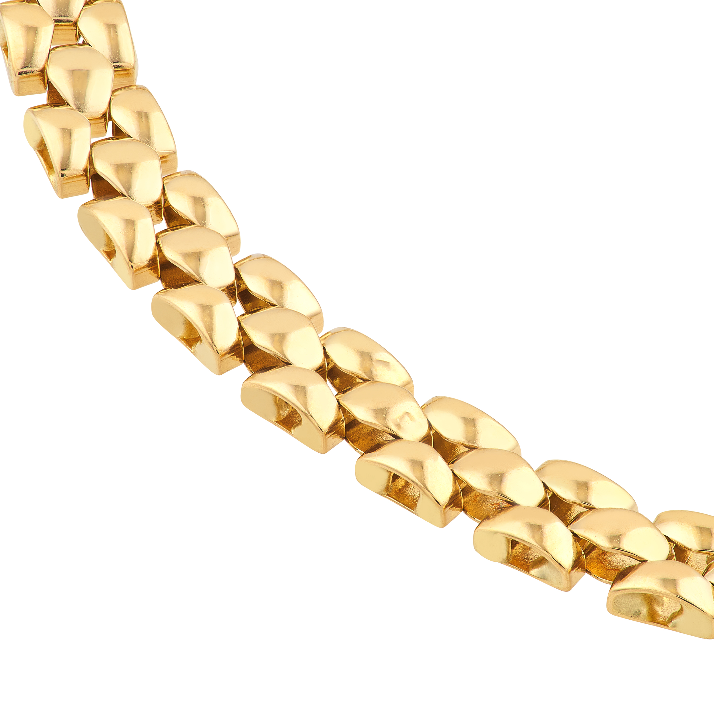 Domed Capsule Link Gold Bracelet
