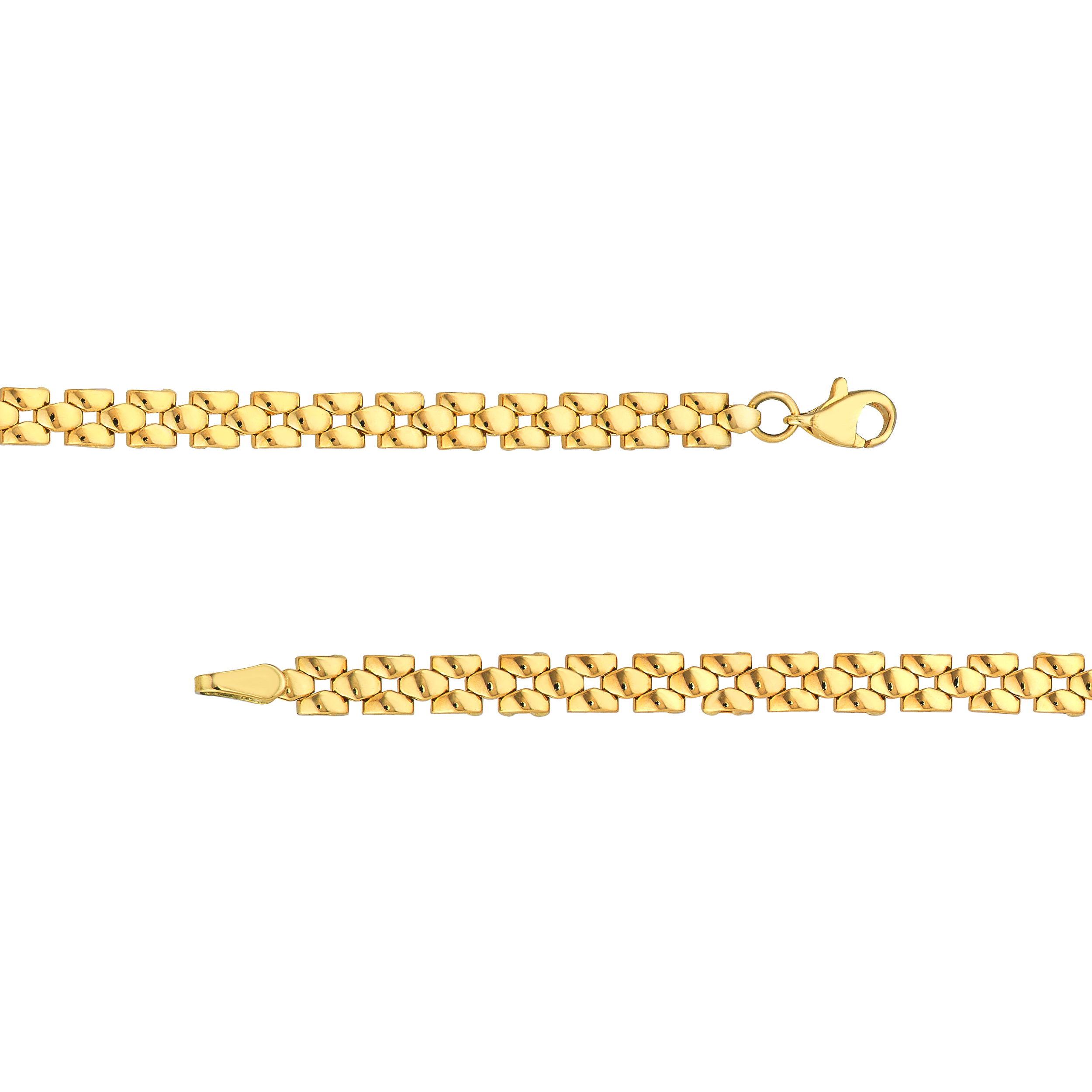 Domed Capsule Link Gold Bracelet