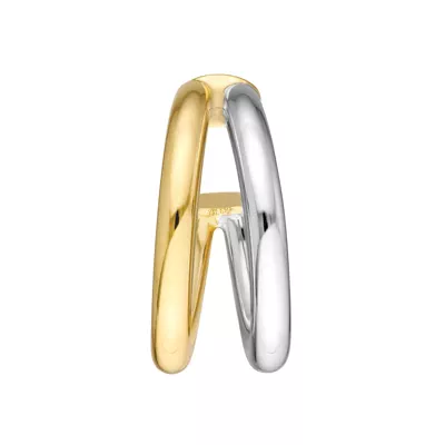 Open Two-Tone Gold Hoop Earrings