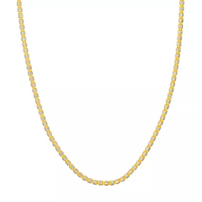 Two-Tone Diamond-Cut Bead Necklace (20 in)