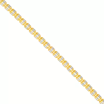 Two-Tone Diamond-Cut Bead Necklace (20 in)