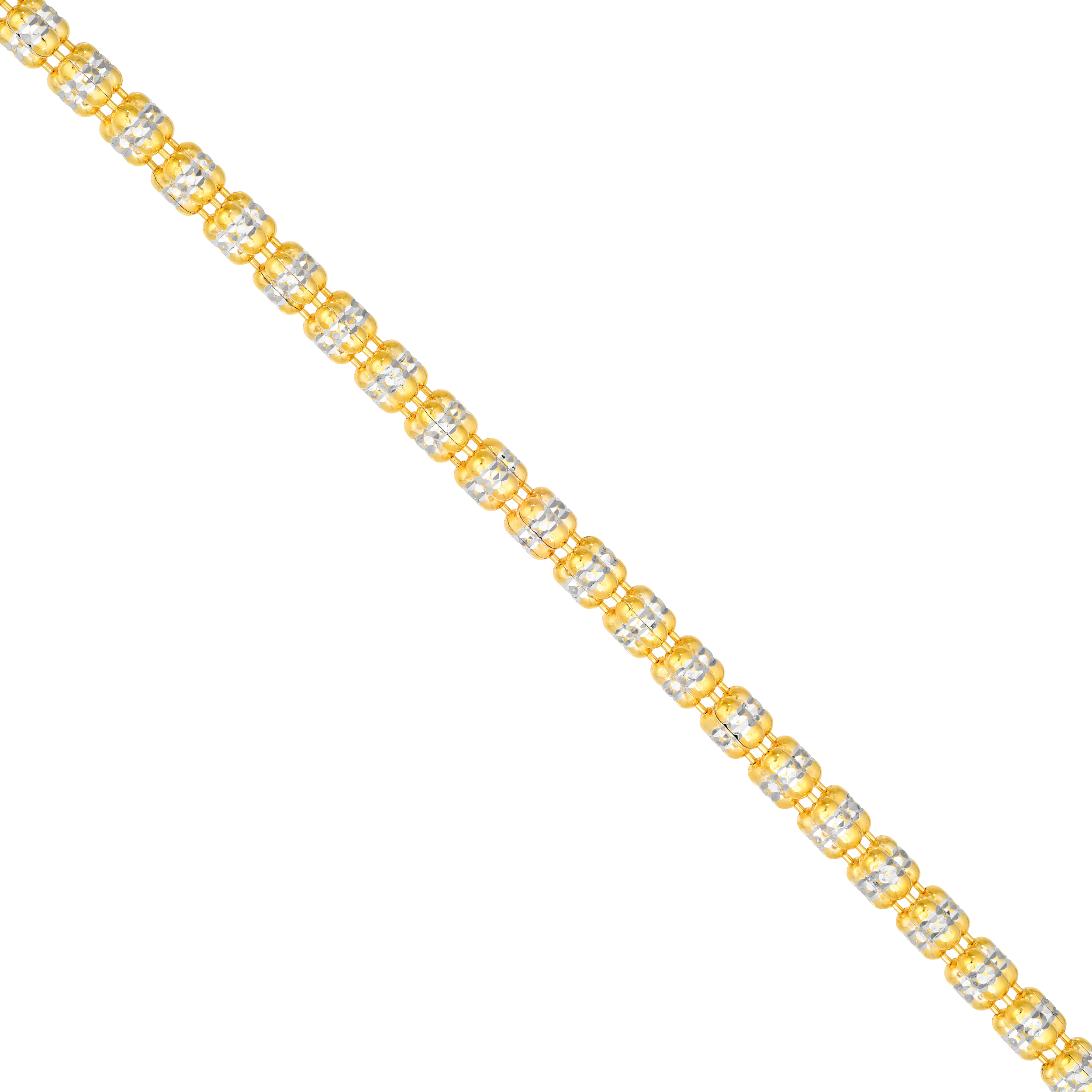 Two-Tone Diamond-Cut Bead Necklace (22 in)