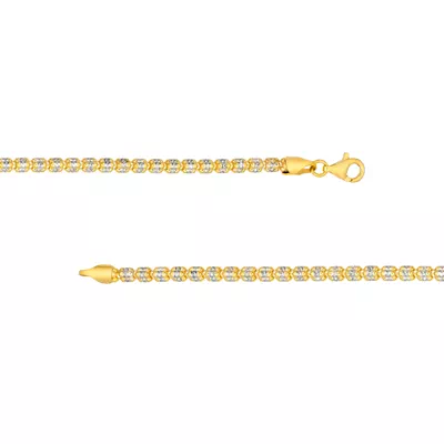 Two-Tone Diamond-Cut Bead Bracelet (7 in)