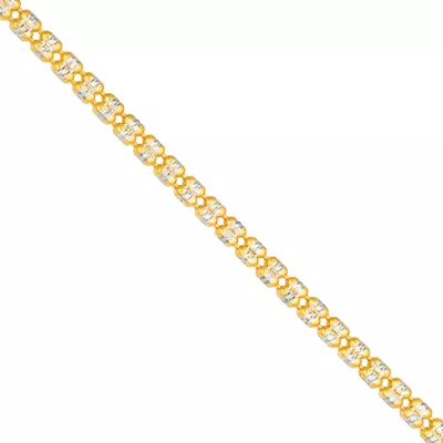 Two-Tone Double Row Diamond-Cut Bead Necklace (22 in)