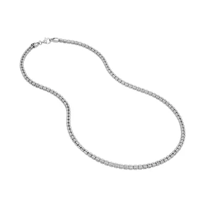 Double Row Diamond-Cut Bead Necklace (24 in)